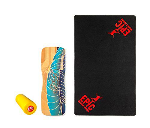 EPIC Balance Boards Tabla de equilibrio unisex para adultos Epic Waves con rollo mate