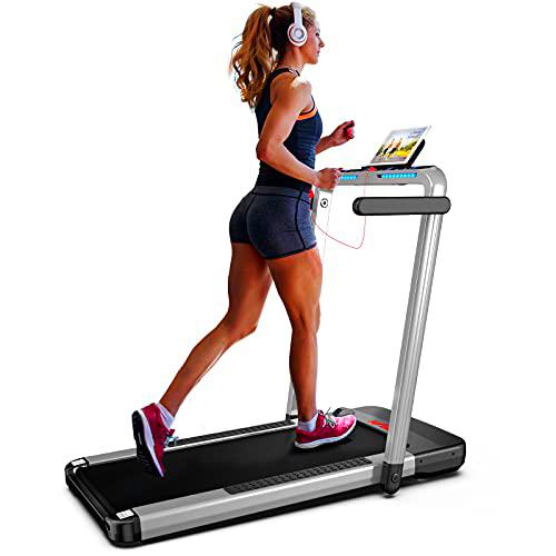 Cinta de Correr Plegable 2 en 1,FLYLINKTECH Home Cinta de Andar Silencioso con Bluetooth